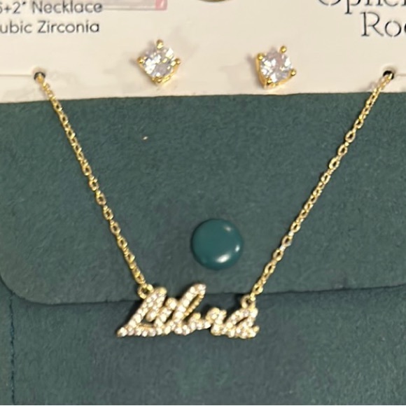 Astrological Sign Gold Necklace and Earrings Set NWT - Picture 4 of 12